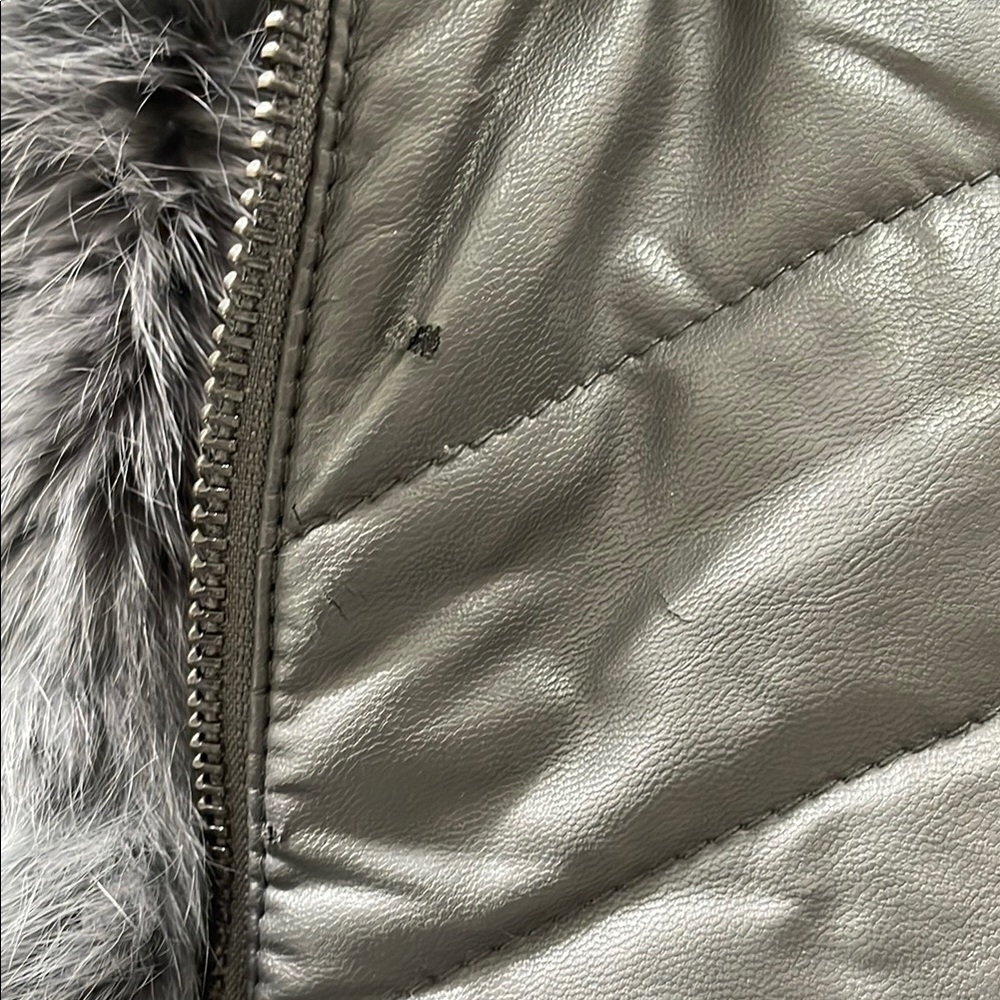 BCBGMaxAzria Gray Rabbit Fur Vest - Picture 3 of 12